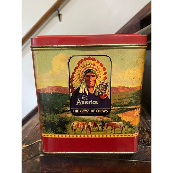 Vintage 1991 red man chewing tobacco tin - Picture 5 of 7